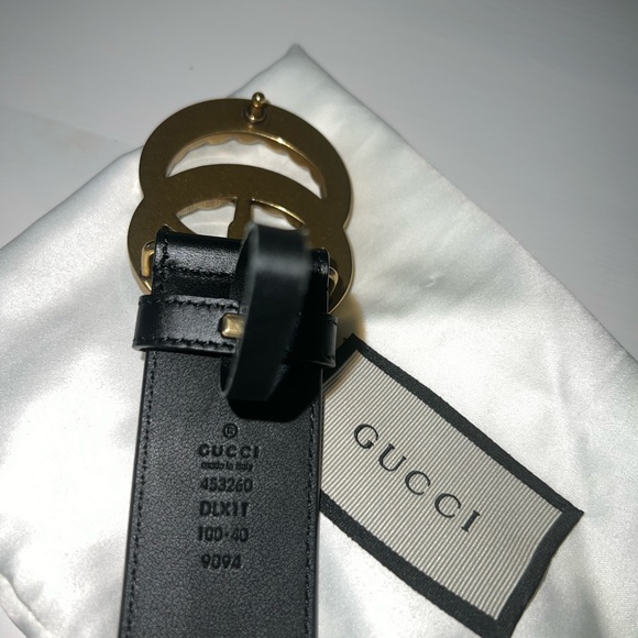 Gucci LEATHER BELT WITH PEARL DOUBLE G - Picture 5 of 6